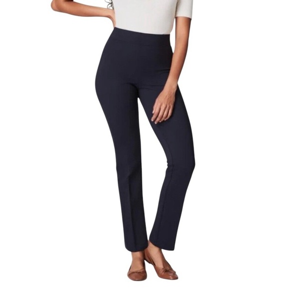 Spanx The Perfect Pant Slim Straight Ponte Knit In Black Size Large Tall 20254T - Picture 1 of 7
